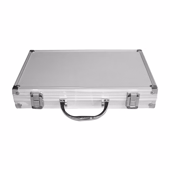 Tragbarer Werkzeugkasten aus Aluminiumlegierung, praktischer Aufbewahrungskoffer für Reisen, mit Schwamm